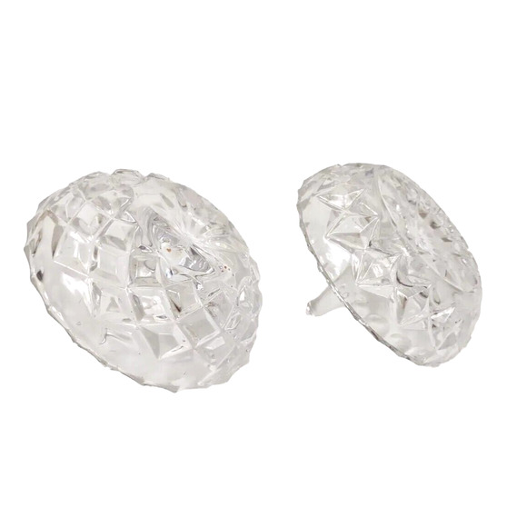 Lot of 2 Gorham Darby Manor Clear Cut Glass Round Ring Jewelry Holders 3" - Picture 7 of 8